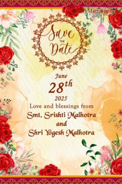 Rose Theme Wedding Invitation Video Traditional Celebrating Life
