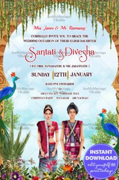 Traditional Arunanchal Wedding Invitation Card Natural Glory