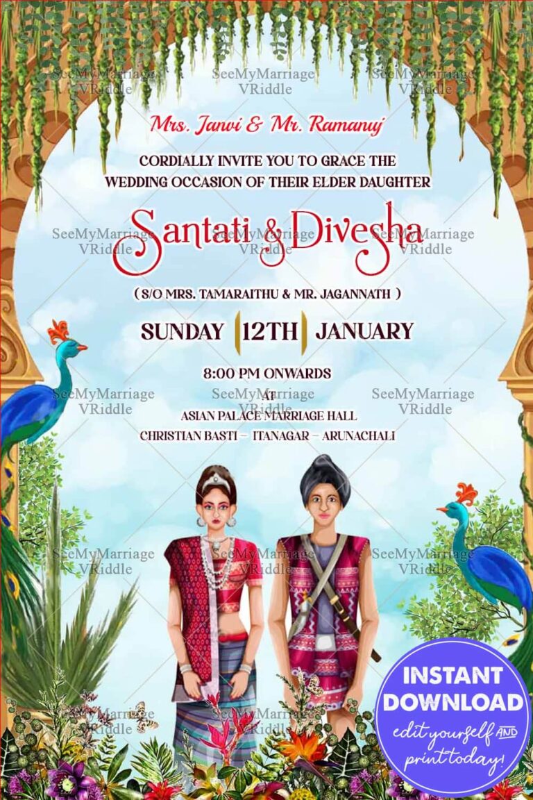 Traditional Arunanchal Wedding Invitation Card Natural Glory