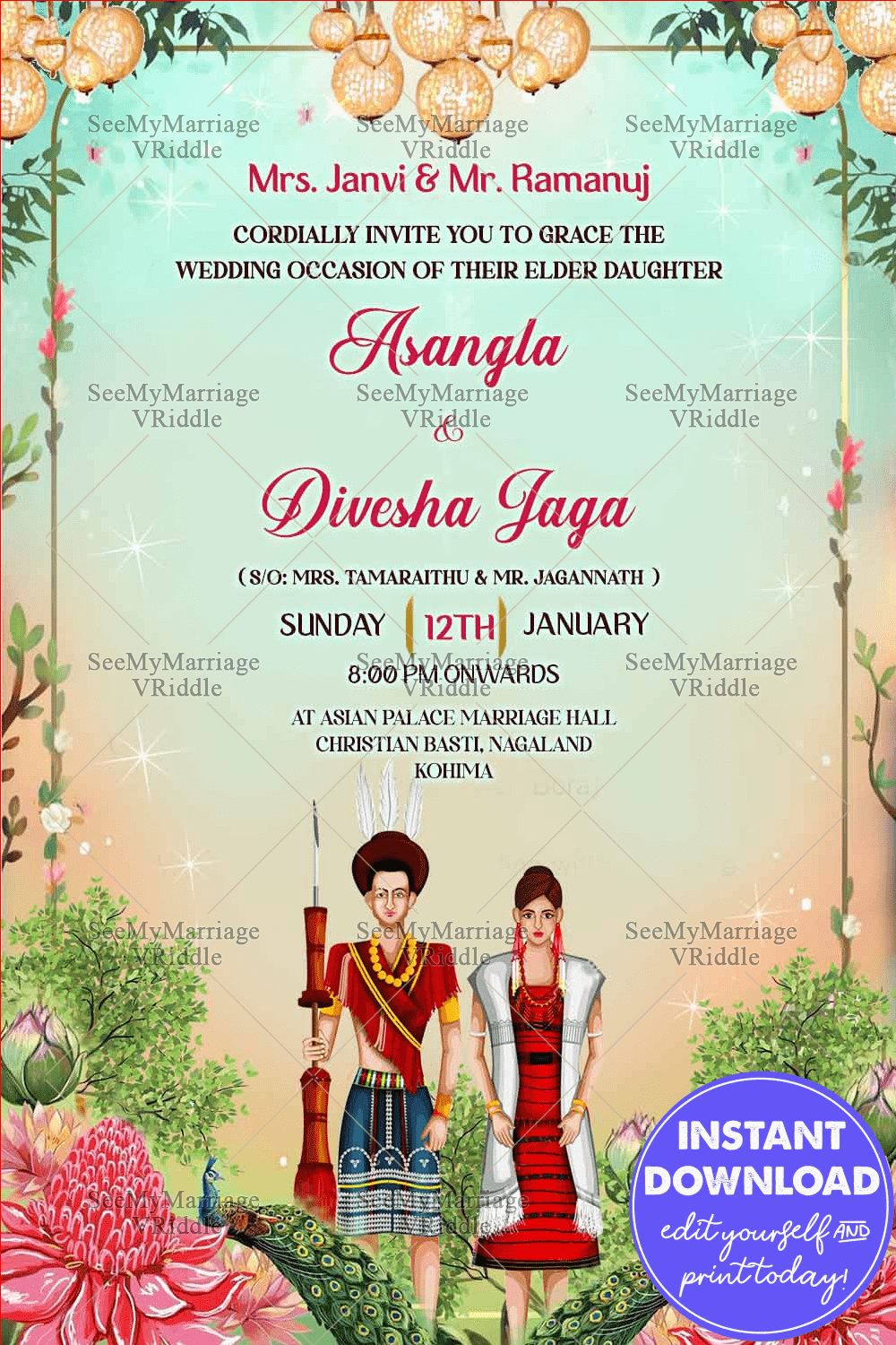 Traditional Naga Wedding Invitation Natural Nagaland
