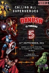 Avengers Assemble Birthday Invitation Card Super Hero Celebrations