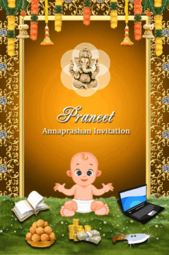 Crawling Baby Annaprashan Invitation Video Add Baby Photo