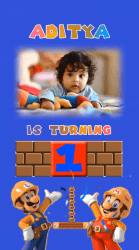 Game Time 1st Birthday Invitation Video Super Mario Brothers