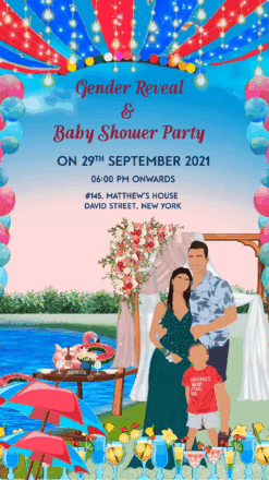 Gender Reveal Baby Shower Invitation Video Fun Pool Theme