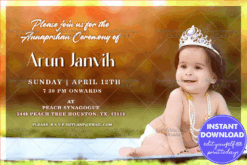 Modern Add Photo Annaprashan Invitation Card Cute Baby