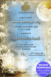 Modern Muslim Housewarming Invitation Card Auspicious Persian Lamps