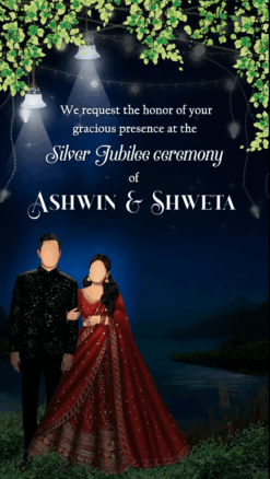 Silver Jubilee 25th Anniversary Invitation Video Dancing Lights