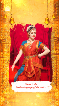 Add Photo Golden Arangetram Invitation Video Lord Ganesha Temple Theme