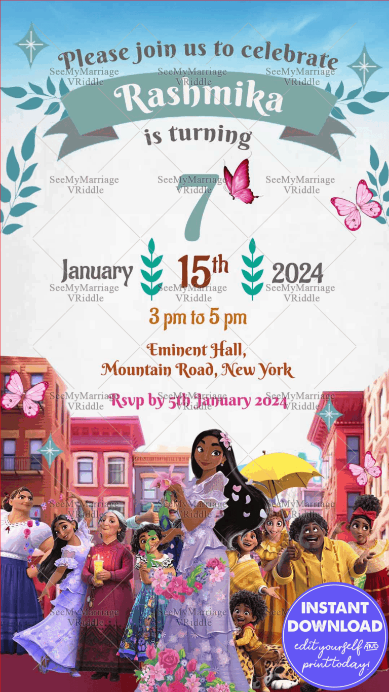 Encanto Theme 7th Birthday Invitation Special family