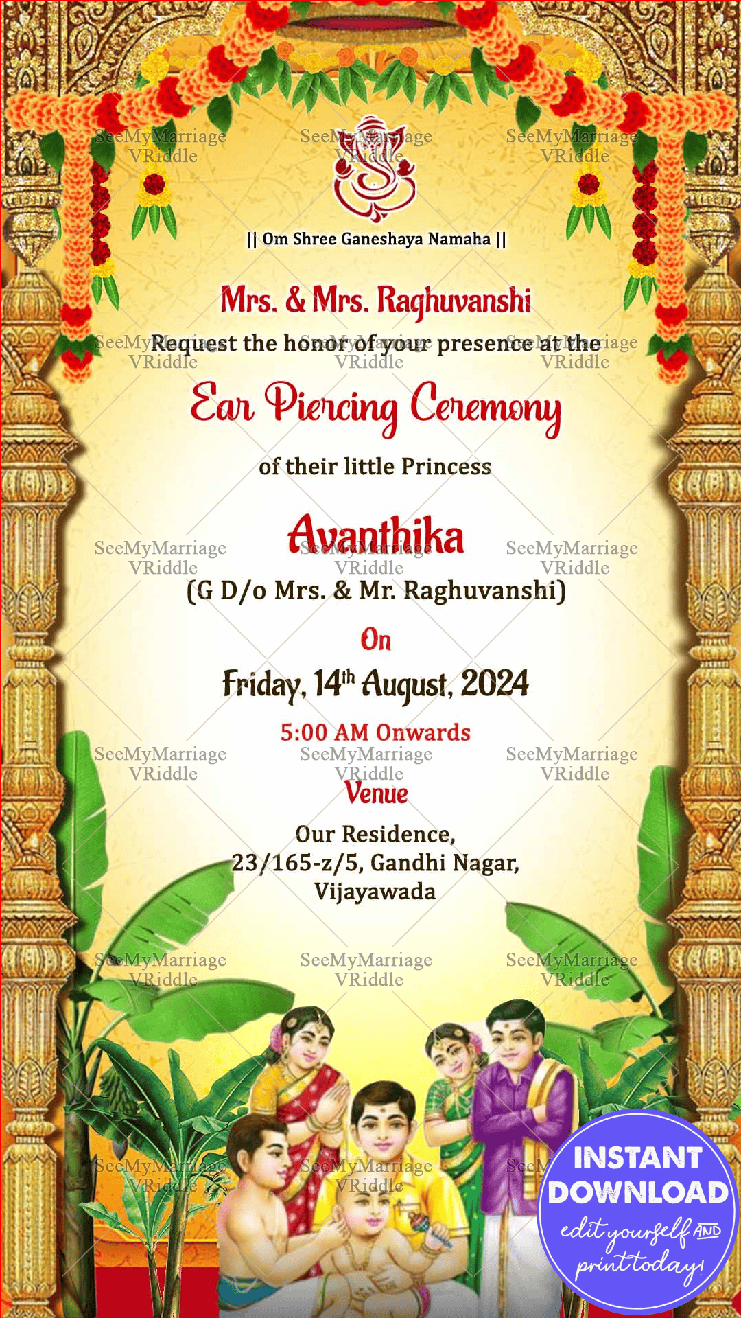 Karna Vedha Ear Piercing Ceremony Illustrated Family Traditions OG