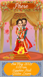 Marwari Couple Caricature Wedding Invitation Video Grand Multi Event