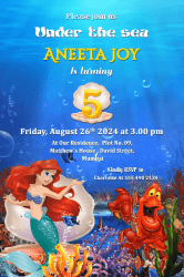Mermaid Theme 5th Birthday Invitation Video Ariel's Kingdom