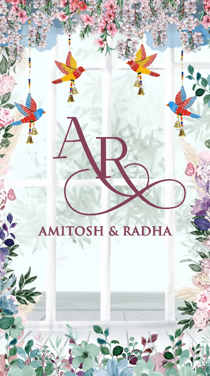 Modern Swinging Lady Teej Invitation Video Pastel Floral Modern