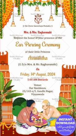 Temple Theme Ear Piercing Ceremony Illustrated Traditions