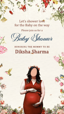 Mom Baby Shower Invitation with Couple theme, floral