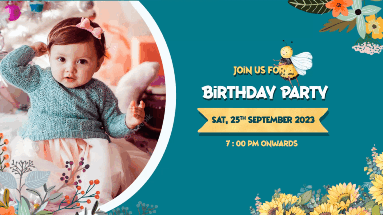 Busy Bee first Birthday Invitation - Add Photos