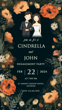 Carnations Floral Engagement Party Invitation