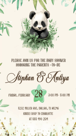 Bear Baby Shower Invitation Pastel Western theme