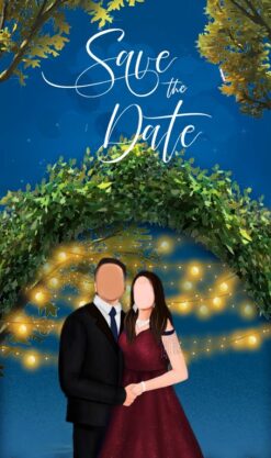 Celestial Union - Engagement Invitation Video with Couple Caricatures