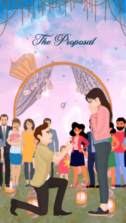 The Proposal - Story type Wedding Invitation with couple characters