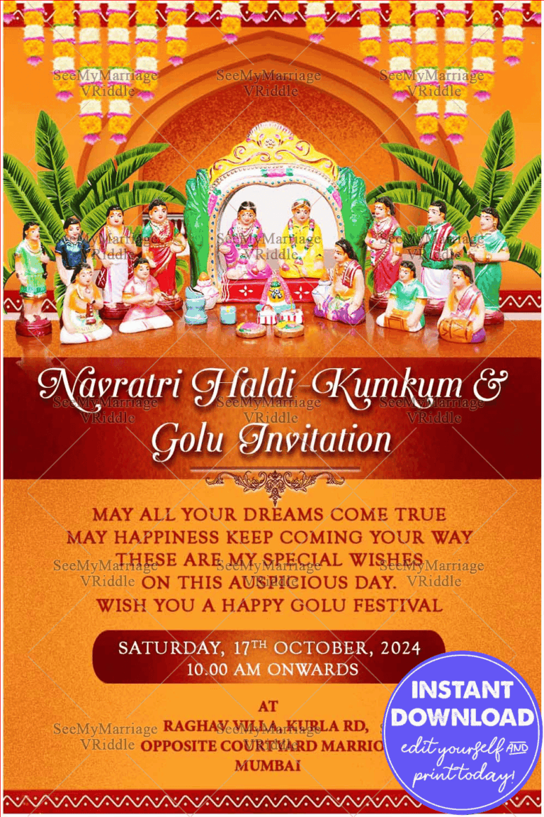 Navratri Kumkum Haldi Golu invitation