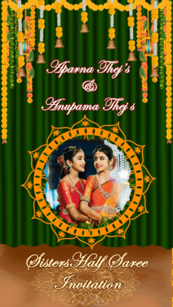 Journey into womanhood - Sisters Half Saree Invitation