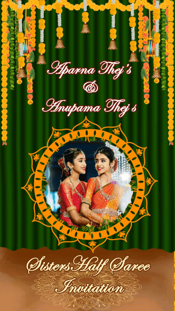 Journey into womanhood - Sisters Half Saree Invitation