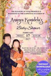 Traditional-Couple-Baby-Shower-Invitation-Parents-to-be-Caricature-florals
