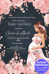 Blooming-Mom-Cherry-blossom-baby-shower-invitation