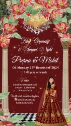 Creative Caricature Royal Indian Theme Save The Date Invitation