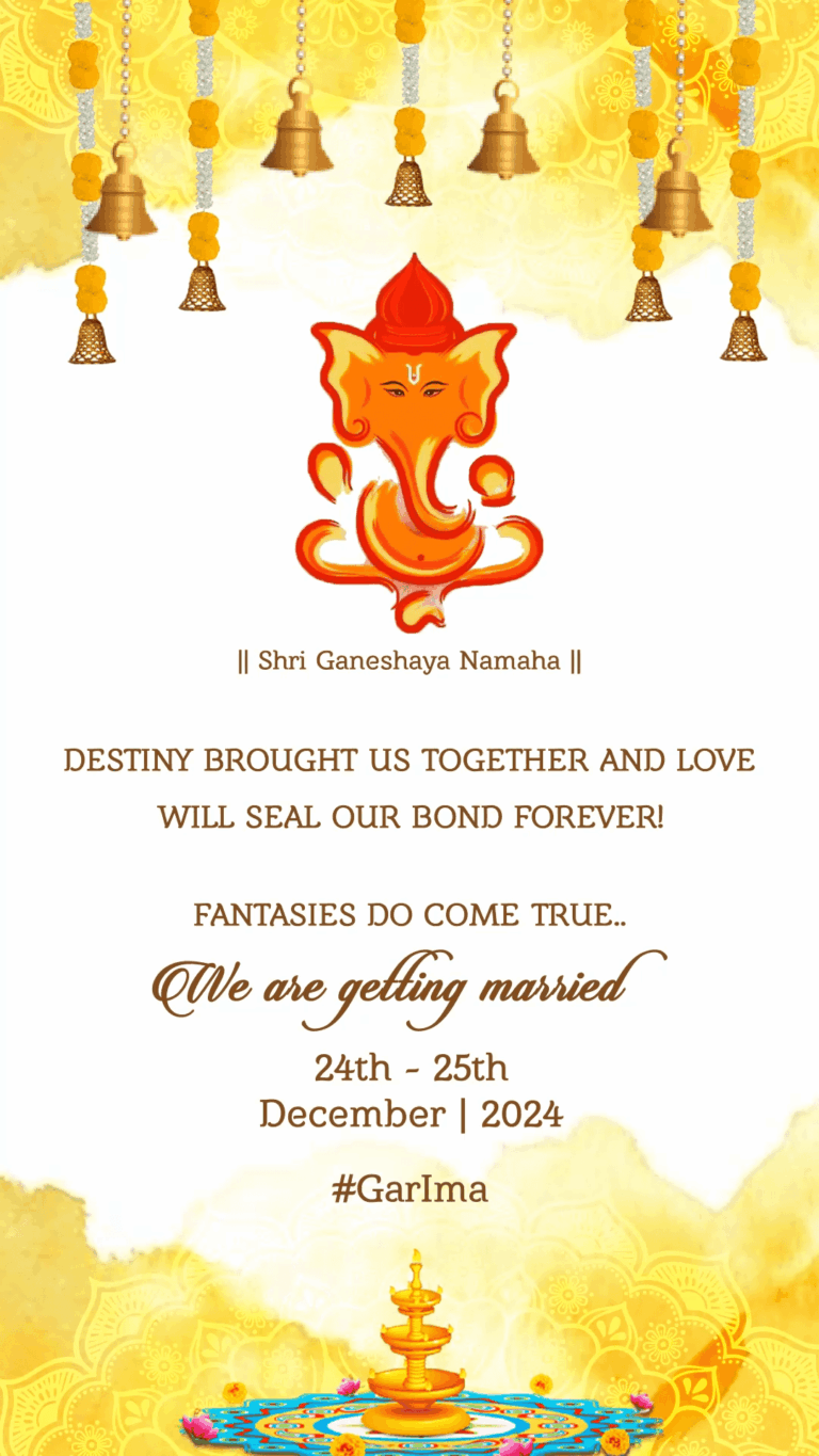 Destiny together Caricature theme Instant Wedding Invitation - Haldi, Mehendi, Sangeet, Wedding