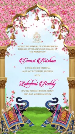 Entrance to a new chapter - South Indian Wedding Invitation with Wedding and Reception slides