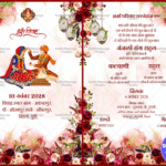 Traditional Hindi Wedding Invitation Card - Tilak, Haldi, Mehendi, Shubh Vivah