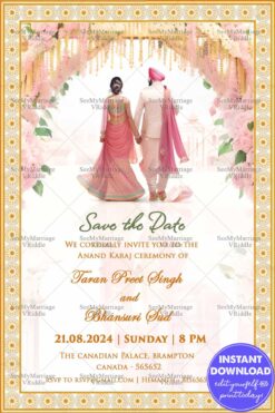 Pastel Anand Karaj Sikh Save the Date Maker