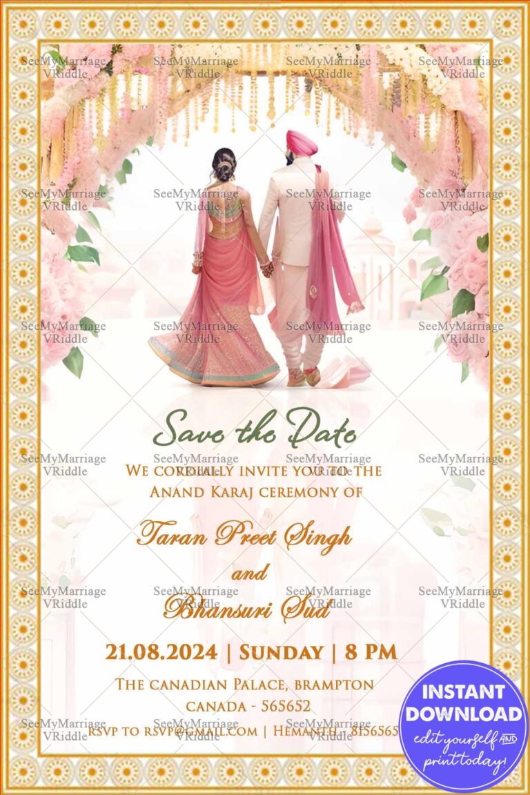 Pastel Anand Karaj Sikh Save the Date Maker