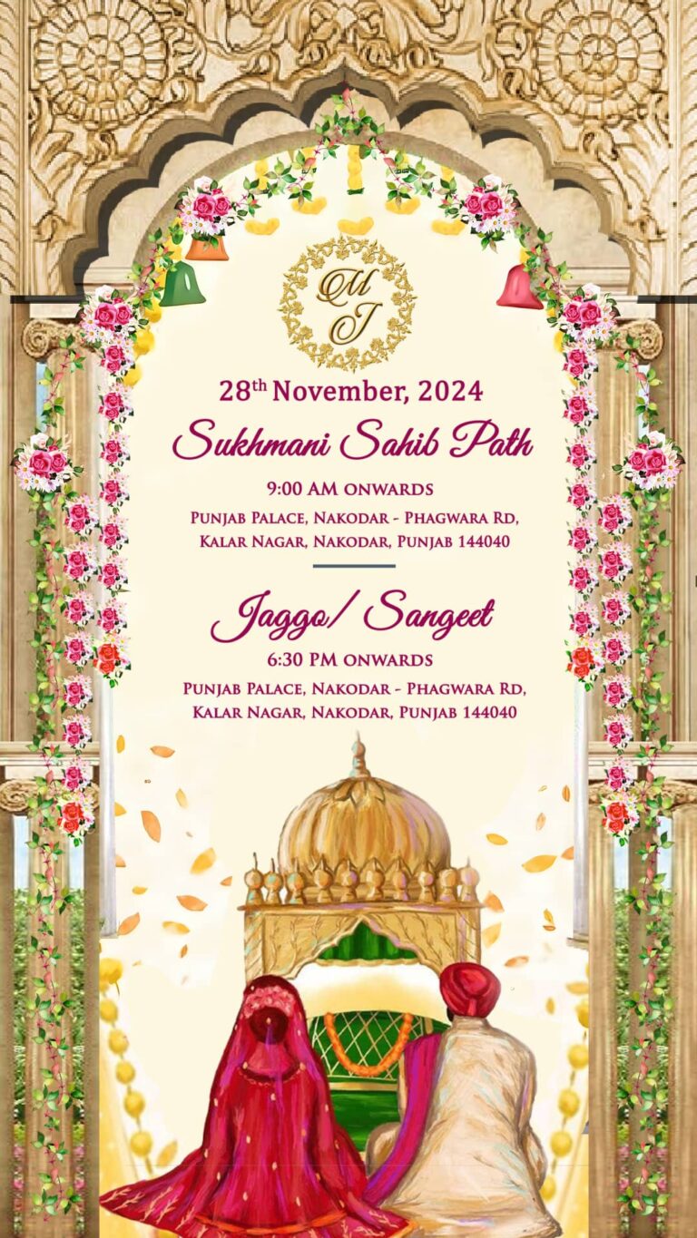 Punjabi Bliss - Maiyan, Mehendi, Sukhmani Sahib Path, Jaggo, Anand Karaj, Reception events invitation included