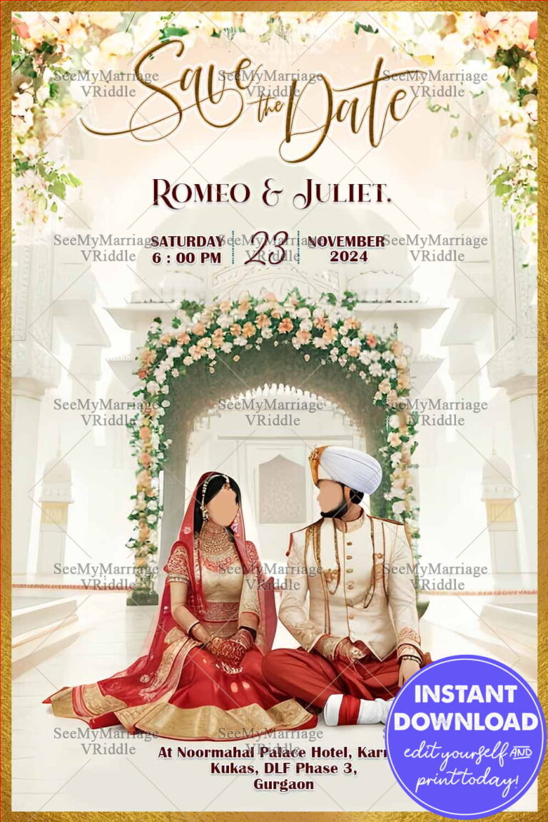 Royal Romance - North Indian Save the Date