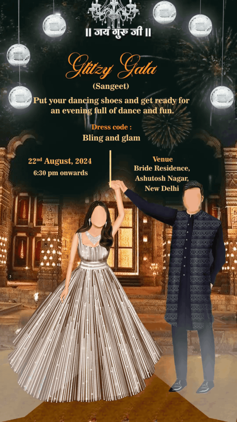 A Fairy tale Destination - Wedding Invitation with Haldi, Mehendi, Sangeet, Reception of Baraat and Wedding events