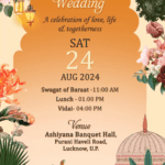 Royal-harmony - palace arch theme marriage invitation with Mehendi, Mata-ki-chowki, Haldi and Wedding event slides