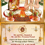 Temples and Traditions: A Vibrant South Indian Wedding Invitation