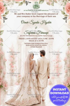 Walking Couple Infinite Love: A Nikkah Affair - Invitation