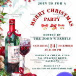 Wine, Gifts And Holly Delight: A Merry Christmas Party Invitation