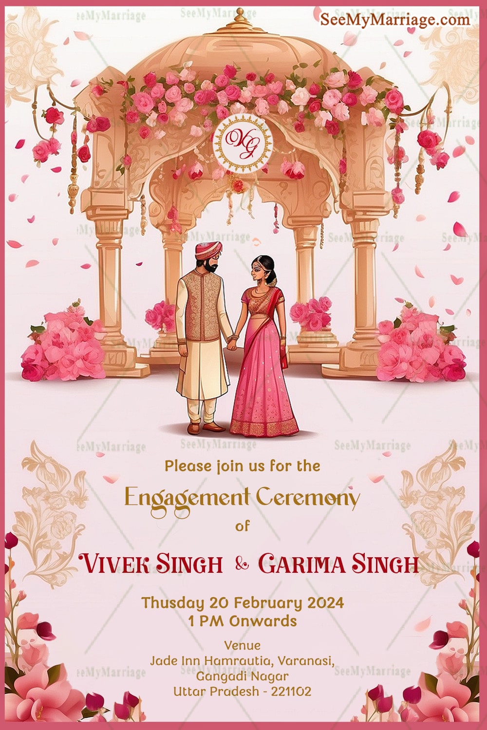 Pastel Pink Love North Indian Save the Date in Shades