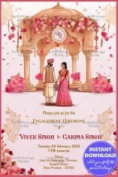 Pastel Pink Love North Indian Save the Date in Pink Shades