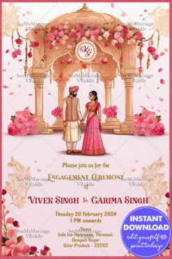 Pastel Pink Love North Indian Save the Date in Pink Shades