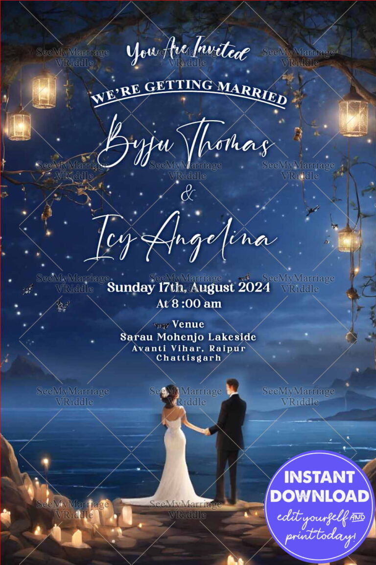 Under the Stars Save the Date for a Night of Love and Lights with the Standing Couple