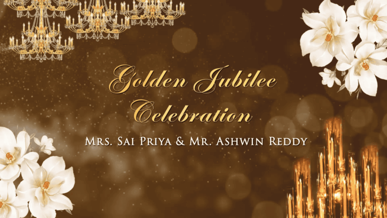 Its Golden - 50th Wedding Anniversary Invitation Video Floral