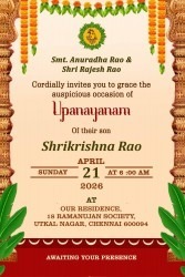 A Traditional Upanayanam Ceremony Invitation With Family Caricature_0000