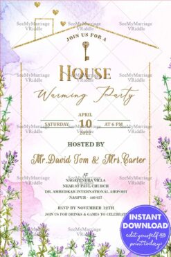 Blooming Beginnings: Minimalist Housewarming Invitation Card