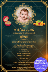 Hindi Traditional Ear Piercing Ceremony Invitation